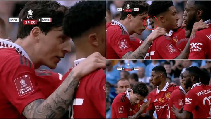 Victor Lindelof hit in the face by missile during Manchester United's equaliser celebrations in FA Cup final