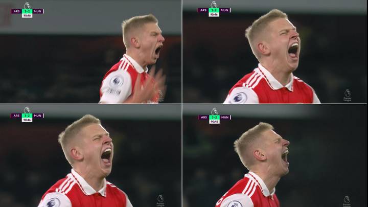 Oleksandr Zinchenko celebrated Arsenal's winner against Man United with pure passion