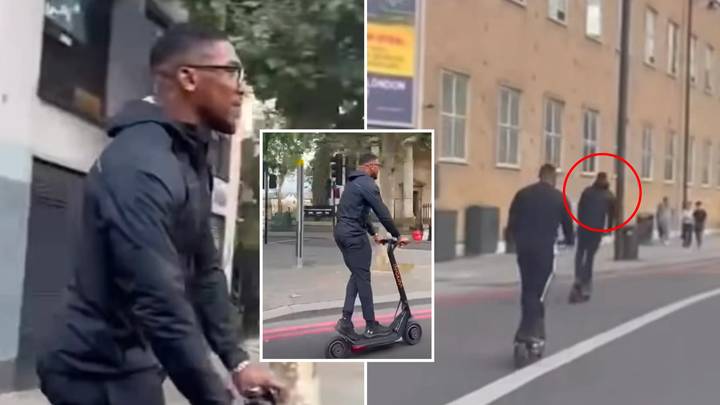 Anthony Joshua filmed illegally driving scooter in London