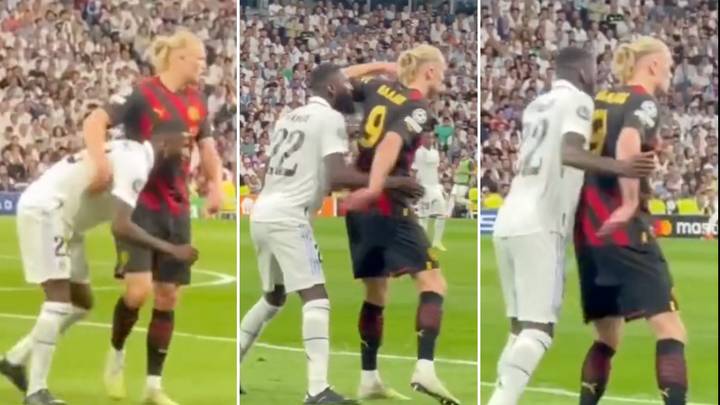 Footage of how close Antonio Rudiger marked Erling Haaland has emerged, he was relentless