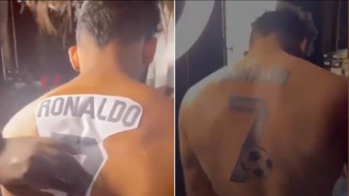 Cristiano Ronaldo superfan gets his name and number tattooed on back