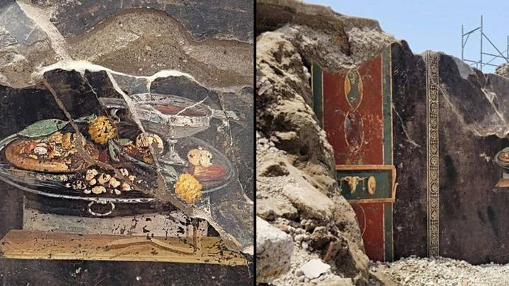 Archaeologists discover ‘pizza’ in 2,000-year-old painting years before ingredients were used