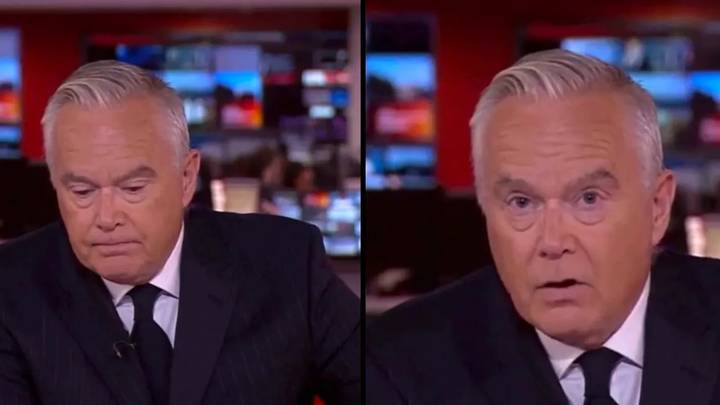 Huw Edwards holds back tears after announcing the Queen's death on BBC News