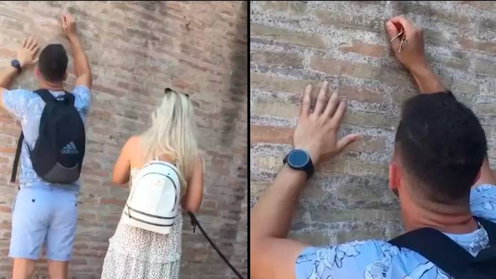 Brit who 'carved girlfriend's name' into Rome's Colosseum begs for forgiveness as he faces up to five years in jail