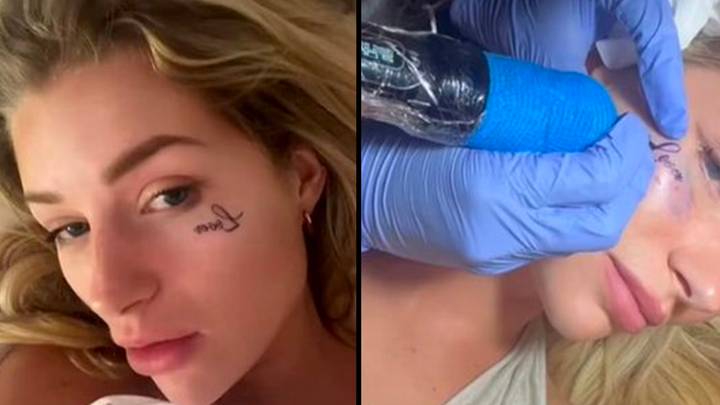 Lottie Moss shows off new face tattoo after drunken night out