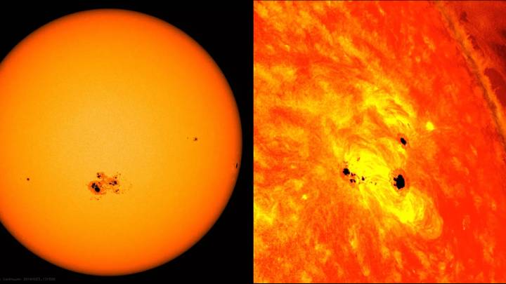 Huge black dot four times the size of the Earth has appeared on the sun