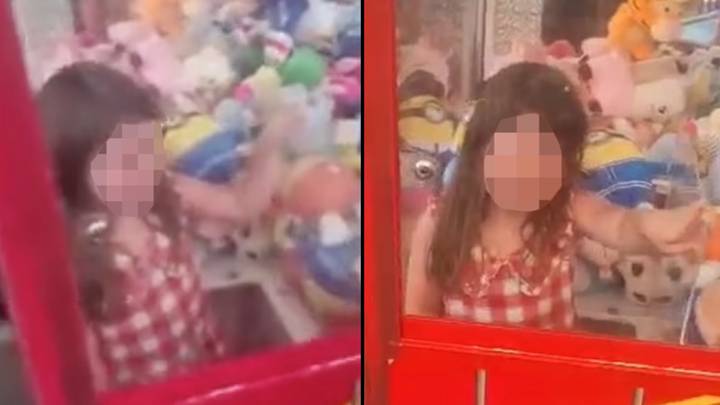 Four-year-old girl gets trapped inside arcade game after trying to get a teddy bear