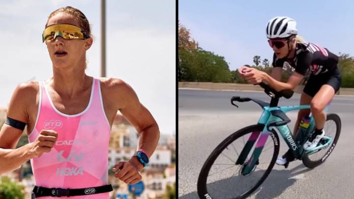 Triathlete hits back with stunning response after man said her photo was ‘unflattering’ due to period blood