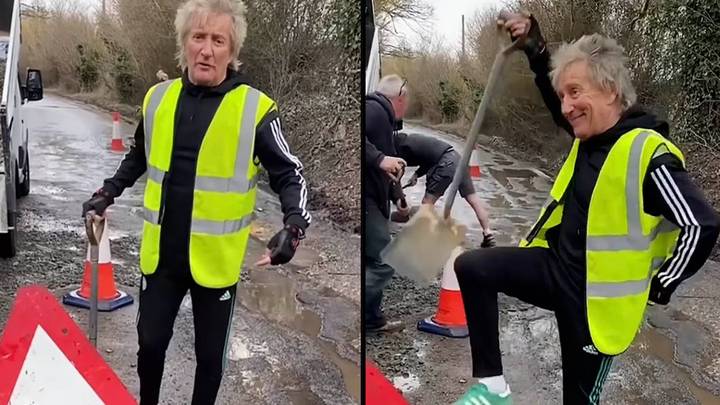 Sir Rod Stewart Fills Potholes Near His Home Because 'No-One Can Be Bothered To Do It'