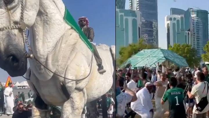 Saudi fans are going absolutely wild after turning up on trojan horse and beating Argentina