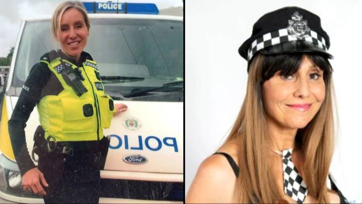 Retired police officer starts job as stripper where she still wears the uniform