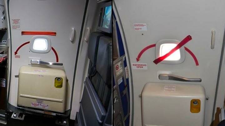 The reason there’s a strap on the inside of plane doors