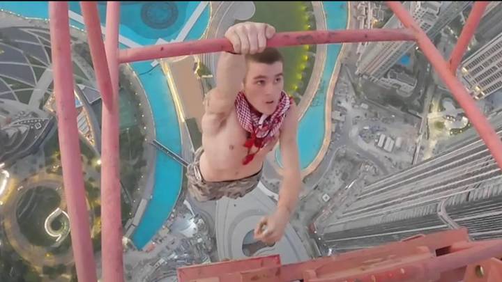 Free climber didn't realise crane had been covered in grease before scaling 1,200ft above Dubai