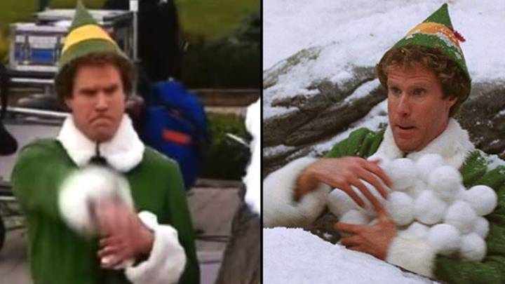 Behind the scenes video shows hilarious reality of Will Ferrell’s famous rapid snowball throwing scene from Elf
