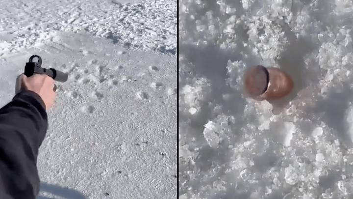 Video shows what happens if you shoot a bullet into ice