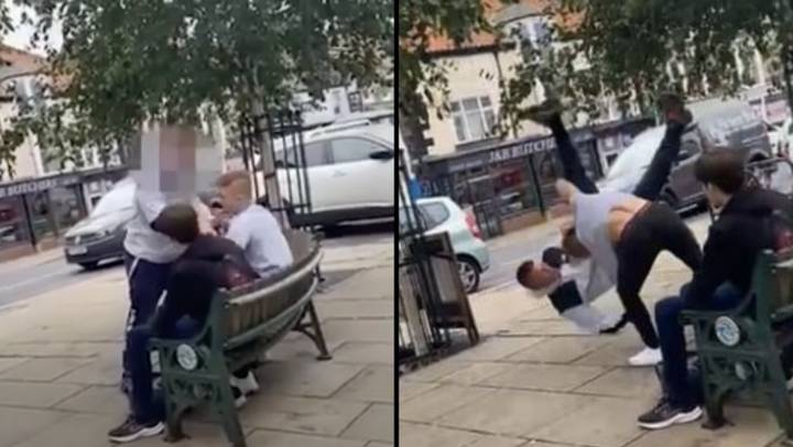 Attacker completely floored after stupidly picking on world martial arts champ