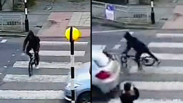 Footage of cyclist being hit by car at zebra crossing sparks outrage
