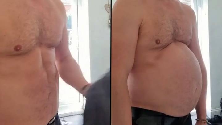 Man who can go from ripped to beer belly in seconds is making thousands from male pregnancy videos on OnlyFans