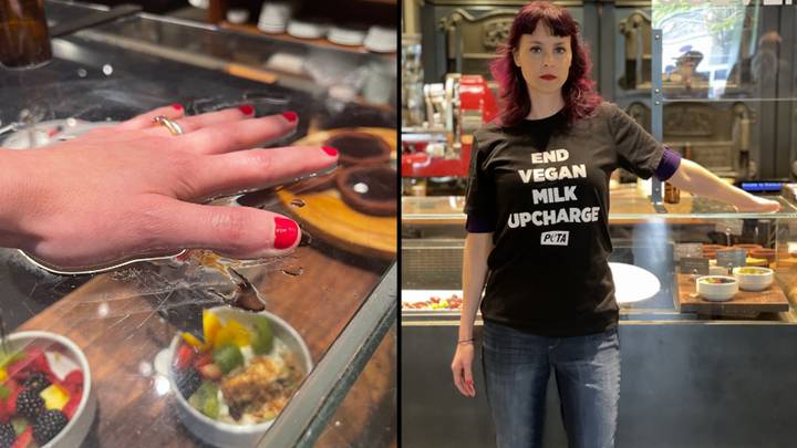 PETA Activists Superglue Themselves To Starbucks Store To Protest Vegan Milk Surcharge