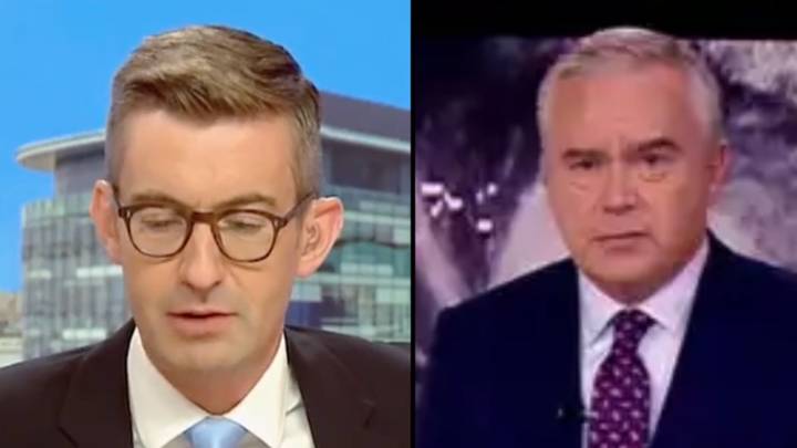 BBC host awkwardly apologises after accidentally airing Huw Edwards clip