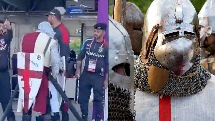 England fans wearing £3,000 crusader costumes claim they were forced to strip naked
