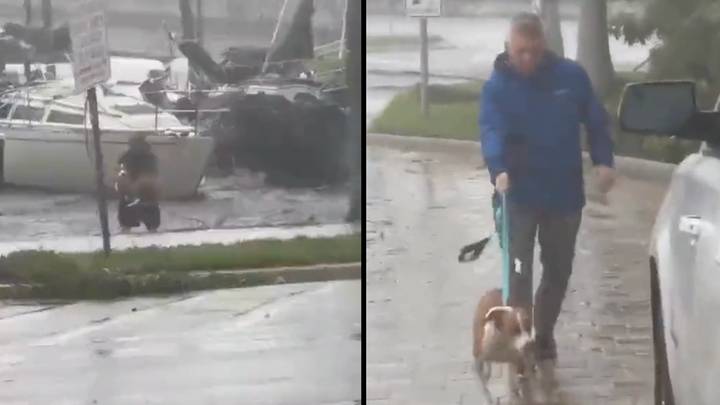 Man runs back to sailboat to save dog in midst of Hurricane Ian
