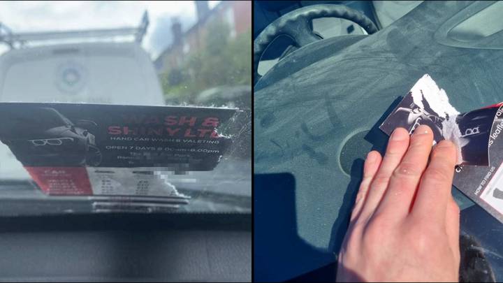Car wash apologises after cars are plastered with leaflets which are 'impossible to remove'
