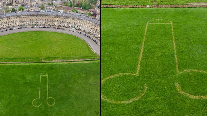 Giant penis mowed into lawn at King Charles' coronation party site