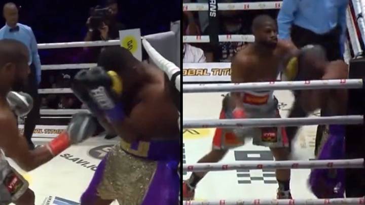 Floyd Mayweather vs Deji Olatunji fight stopped by referee