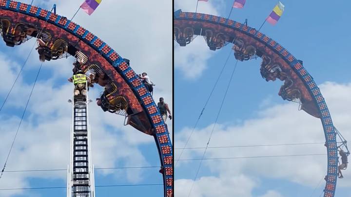 Rollercoaster riders stuck upside down for hours when ride suddenly stops