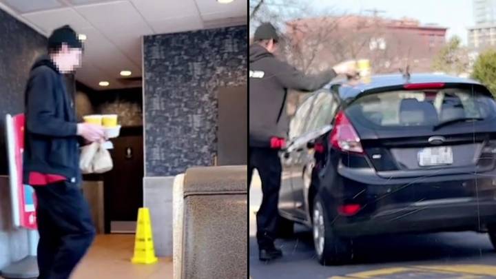 Bloke eating in McDonald's left completely baffled after seeing his own car pull up