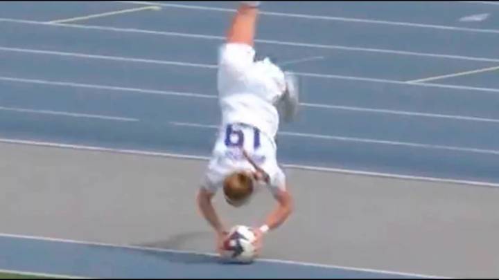 Footballer accidentally scores 'best goal ever' after somersault but people baffled it stood