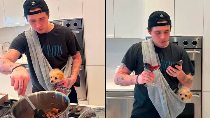 Brooklyn Beckham defends himself after cork is spotted floating in his food