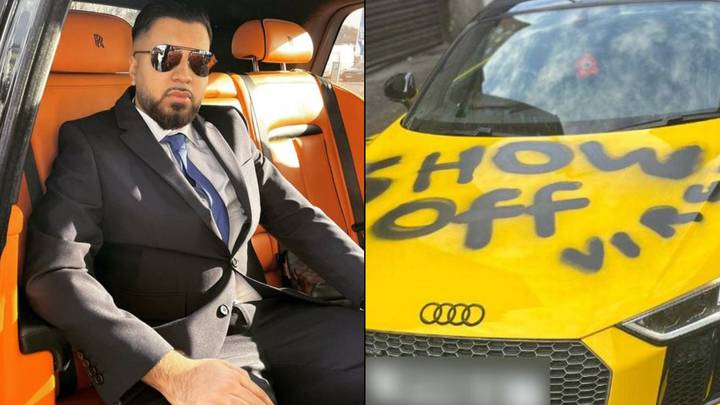 Millionaire who makes '£7,000 in sleep' has £100,000 Audi vandalised with insults