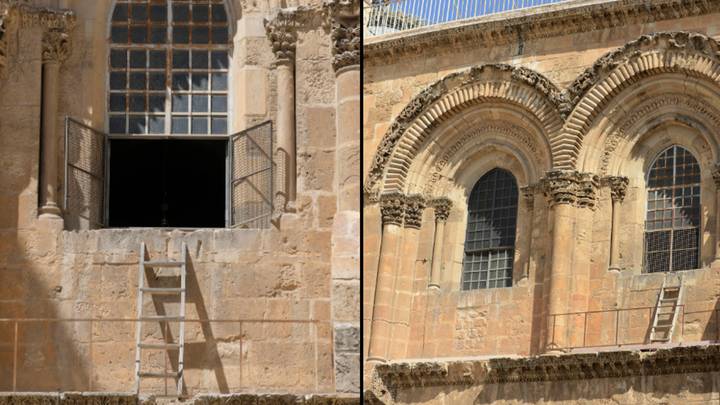 'Immovable ladder' which hasn't moved for 266 years to avoid religious conflict