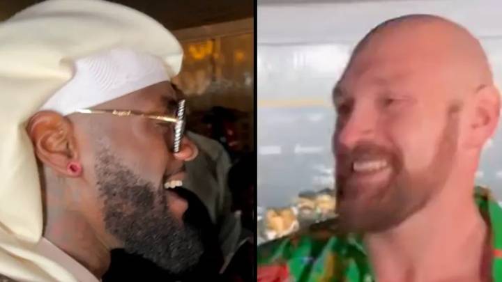 Tyson Fury said he 'almost got a stiffy' as he reunites with rival Deontay Wilder