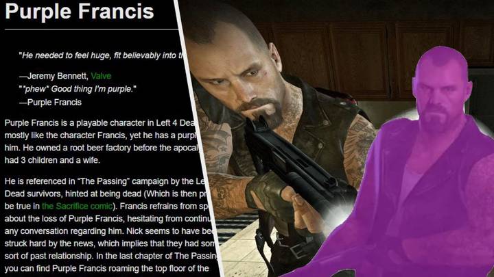 'Left 4 Dead' Wiki Vandalized With Bizarre Purple Francis Character
