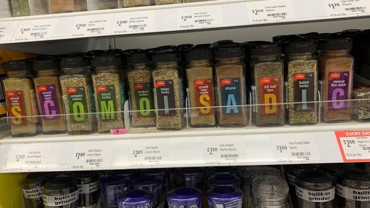 People Are Rearranging Spices In Aussie Supermarkets To Spell 'ScoMo Is A Dic'