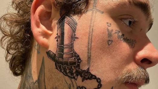 Post Malone Gets Massive New Face Tattoo 