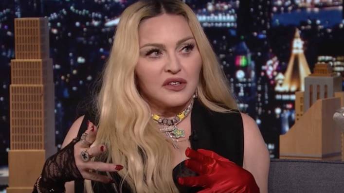 Madonna Goes Wild On Jimmy Fallon Show By Climbing On Desk And Flashing Audience