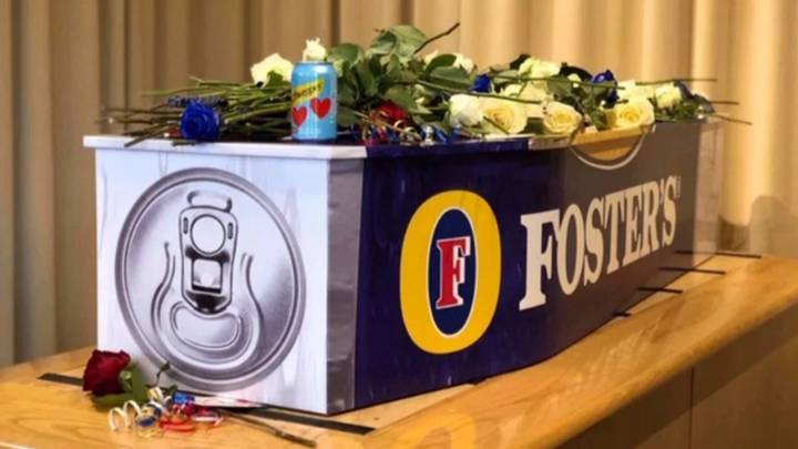 Foster's-Loving Dad Buried In Coffin Resembling His Favourite Beer