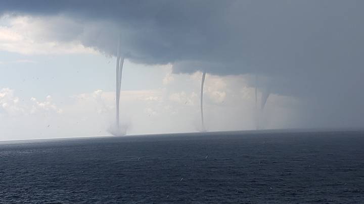 Footage Shows Six Waterspouts Swirling At Once In The Gulf Of Mexico