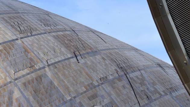 Roof Of Glasgow Science Centre Melts As Heatwave Continues 