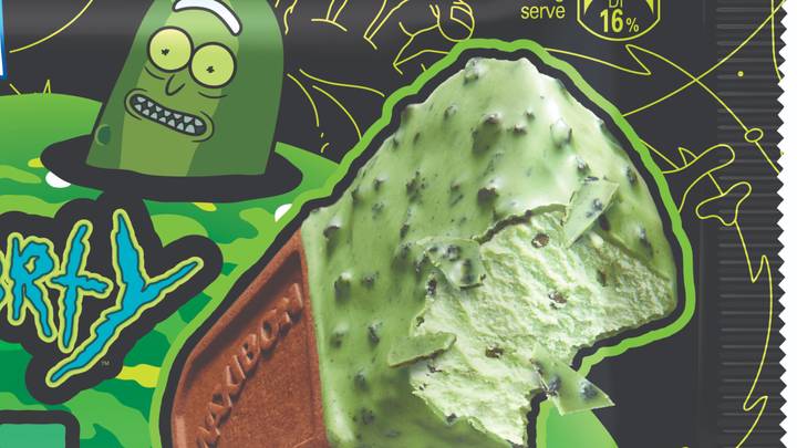 Maxibon Teams Up With Rick & Morty For Pickle Rick Mint Flavour Ice Cream Sandwich