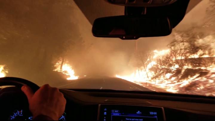 Terrifying Video Shows People Fleeing Raging California Wildfires  