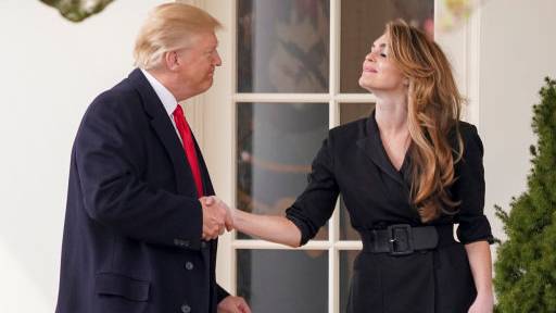 Donald Trump Awkwardly Leaning Into Kiss Hope Hicks Goodbye Has Become A Meme 