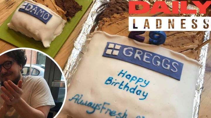 Lad Loves Greggs So Much His Mates Make Him A Steak Bake Birthday Cake