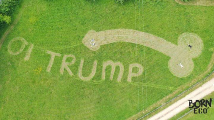 Massive Penis Mowed Into Field For Trump To See Upon Arrival In UK