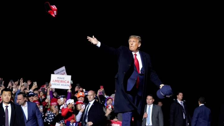 Donald Trump Threw MAGA Hats Out To Crowd Days Before Testing Positive For Covid-19