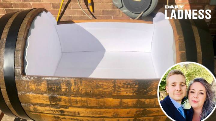 ​Dad-To-Be Builds Sleeper Cot Out Of Jack Daniel’s Barrel For His Baby
